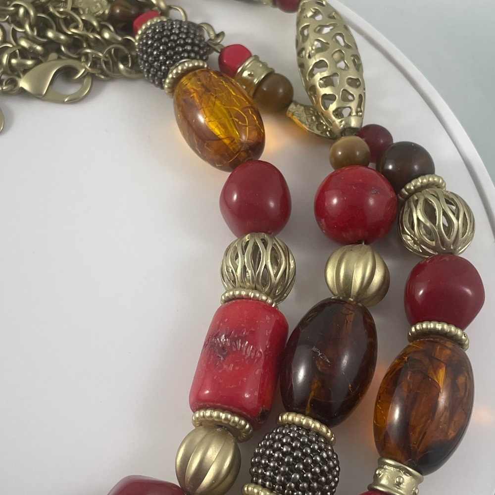 Chic Multicolor Beaded Necklace - Picture 8 of 9
